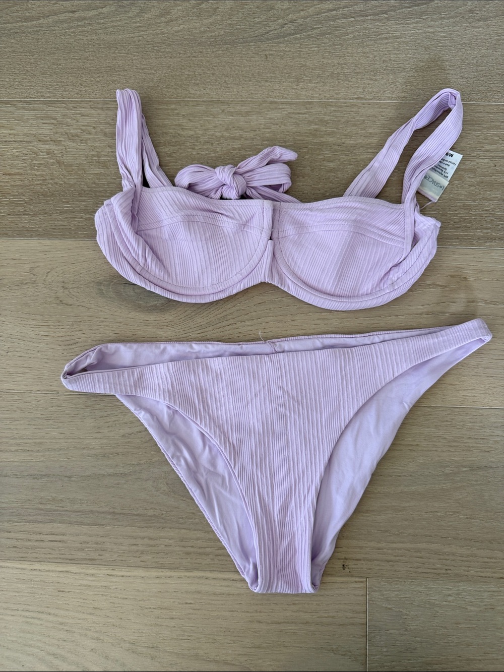 Women's Ribbed Light purple Bikini Set